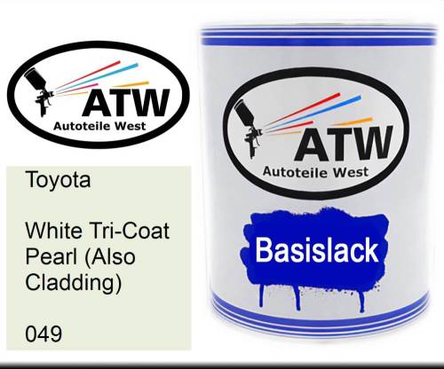 Toyota, White Tricoat Pearl (Also Cladding), 049: 1L Lackdose, von ATW Autoteile West.